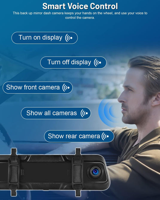9.66 Inch Apple Carplay Mirror Dashcam with Reversing Camera