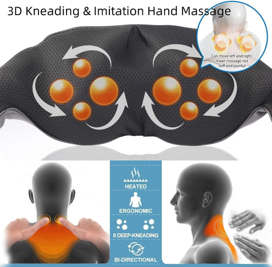 Massager Shoulder Neck Massager with Warmth, Shiatsu Massager with 3D Deep Tissue Massager