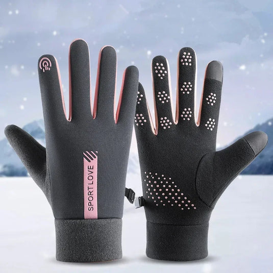 Bicycle non-slip warm fleece cold waterproof warm outdoor gloves